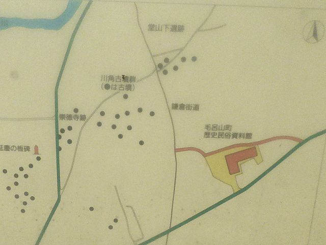 毛呂山町歴史民俗資料館付近の古墳の所在地